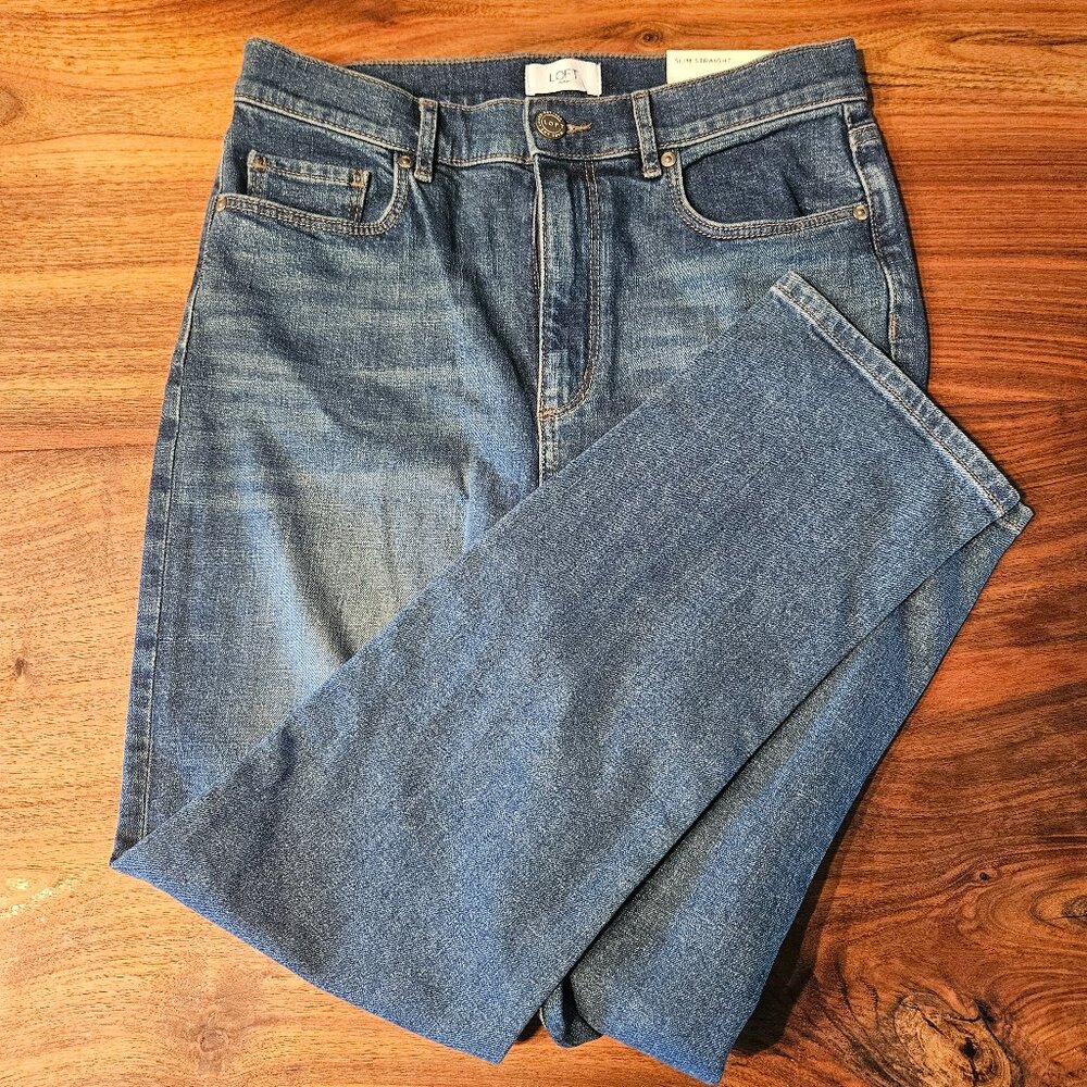 Loft Outlet Slim Straight Mid Rise Jeans NWT Size 6